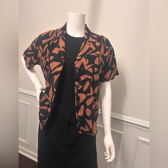 a new day Tops - Women's Linen Short Sleeve Button Down Camp Shirt- A New Day Floral